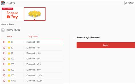 Redeem Garena Shells for Free Fire, League of .